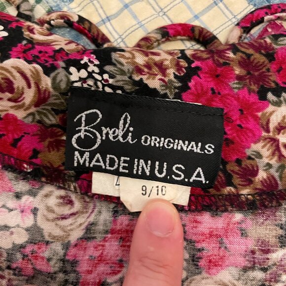 Vintage 80s does 40s BRELI ORIGINALS Secretary Dress Floral Rayon Maxi Medium - Picture 6 of 15